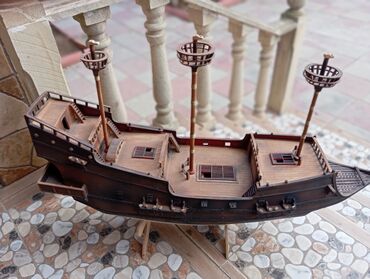 Gəmi modelləri: Taxta maket gəmi – 17-ci əsr tipli üç dirəkli yelkənli kalyon - — 4
