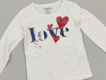 biała bluzka z falbanką dla dziewczynki: Блузка, OshKosh B'gosh, 1,5-2 р., 86-92 см, стан - Дуже гарний