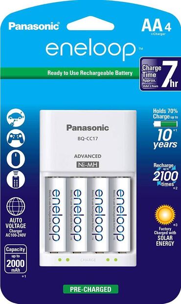 Obyektivlər və filtrləri: "Panasonic" Eneloop 4 ədəd batareya+enerji cihazı(2000mAh). Panasonic