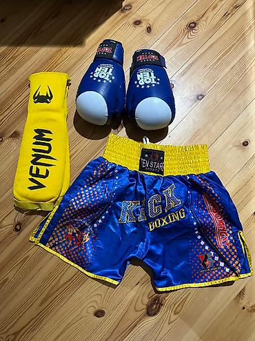 boks sortik: Kickbox üçün əlcək,ayağlığ və şortik satılır vəzyəti əladır az — 2