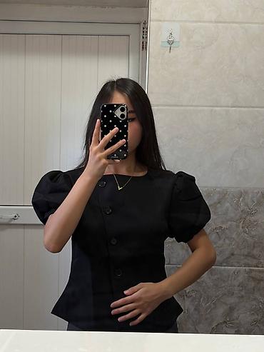 блуз с баской: Блузка, Классическая модель, Однотонный — 2