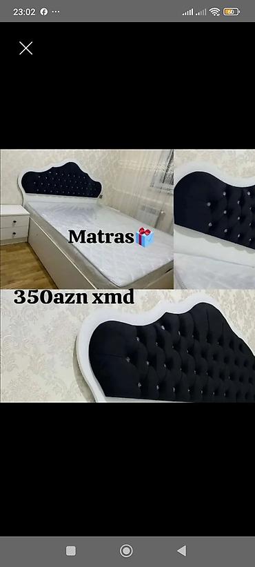 intex matras: Tək nəfərlik çarpayı və matras dəsti. - Rəng: ağ karkas, qara məxməri — 1