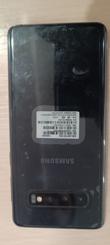 купить телефон samsung s10: Samsung Galaxy S10, Колдонулган, 128 ГБ, түсү - Кара, 2 SIM