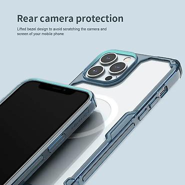 Maske i futrole za telefone: Maska Nillkin Nature Pro Magnetic za iPhone 15 6.1 plava. Pored — 15