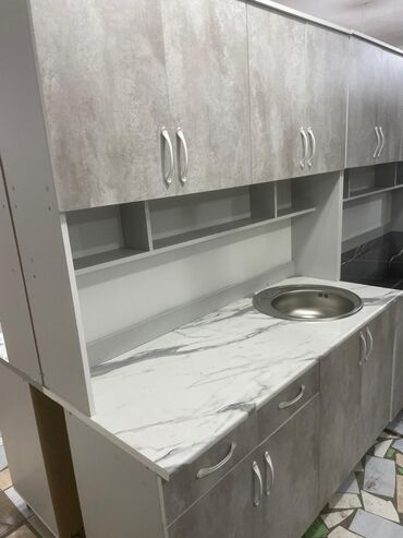 Кухонные гарнитуры: Кухонный гарнитур, Новый, цвет - Белый, ДСП, Бесплатная доставка — 19