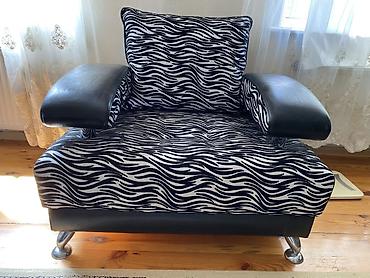 Kreslolar: Zebra naxışlı geniş 2 cüt kreslo - Dizayn: Qara-ağ zebra printli — 3