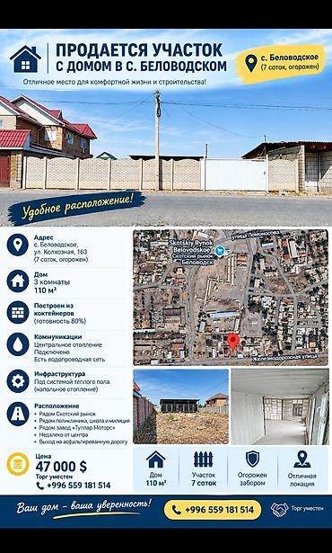 Коммерциялык мүлк: Продается участок с домом в Беловодском 📍 ул. Колхозная 163 📐 7 сотки — 1
