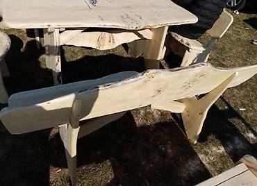 Setovi stolova i stolica: DRVENA GARNITURA MASIV NOVA STO, 2 KLUPE I 2 STOLICE AKCIJA | Cene — 6