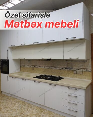 раковина для кухни: Özəl sifarişlə hazırlanmış mətbəx mebeli - Stil: Minimalist, ağ və