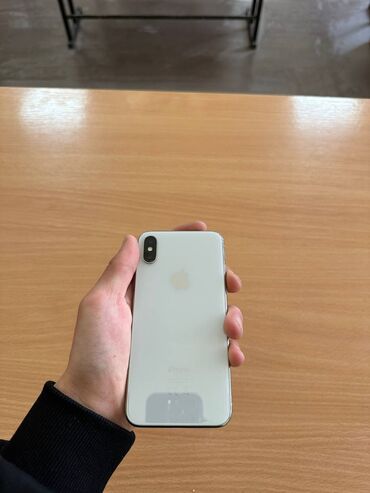 Apple iPhone: IPhone X, Б/у, 64 ГБ, Белый, Зарядное устройство, Защитное стекло, Чехол, 100 %
