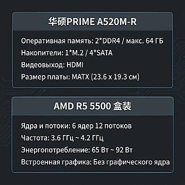 процессор intel core i5 цена бишкек: Комплект для сборки ПК: материнская плата ASUS Prime A520M‑R + — 2