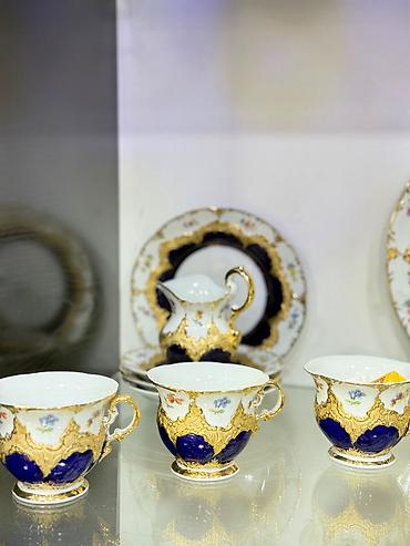 sudlu inekler: Çay dəsti, rəng - Ağ, Kobalt, Almaniya — 3
