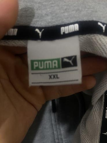 puma толстовки: Серая худи на молнии Puma - Классическая модель с капюшоном и — 2