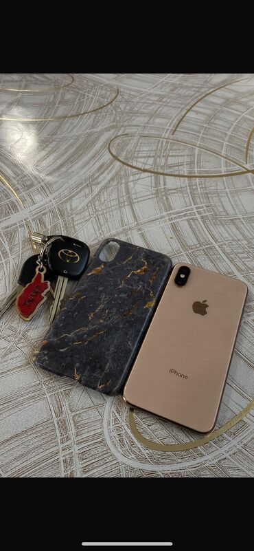 телефон ай: IPhone Xs, Колдонулган, 64 ГБ, Алтын, Стилус, Заряддоочу түзүлүш, Коргоочу айнек, 94 %