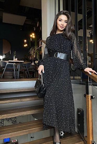 Повседневные платья: Платье из шифона, чёрный в горошек, 950 сом, размер 42-44 at lalafo.kg — 3 Повседневные платья: Платье из шифона, чёрный в горошек, 950 сом, размер 42-44 — 3