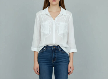 przezroczyste tkanina bawełniane na bluzki: Women's blouse, size S