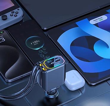 быстрый зарядка: Автомобильная зарядка Super Flash charge N21 с кабелями Type-c и — 4
