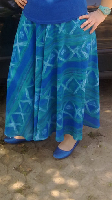 sljokicasta suknja: 2XL (EU 44), Maxi, color - Light blue