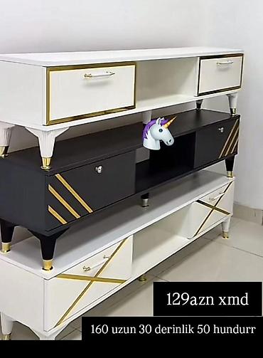 TV stendi – modern dizaynlı, ağ və qara rəng variantları
