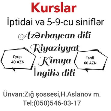 aşpaz kursları v Azərbaycan | Aşpazlar: Repetitor | Riyaziyyat, Kimya | İmtahanlara hazırlıq, Abituriyent hazırlığı