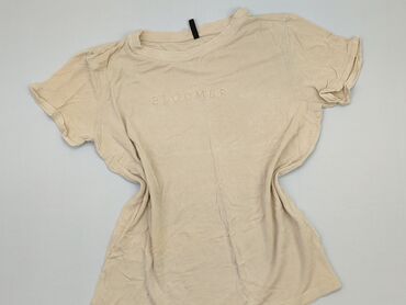 beżowe t shirty oversize: T-shirt, SinSay, L, stan - Dobry