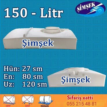 su çəni 5 tonluq: Bak, Plastik, 150 l, Yeni, Ünvandan götürmə, Pulsuz çatdırılma, Ödənişli çatdırılma