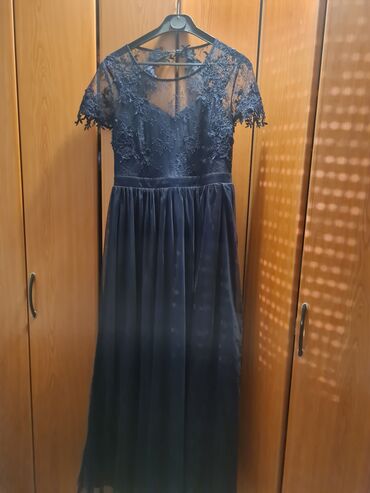 trikotažne haljine: XL (EU 42), color - Blue, Evening, Short sleeves