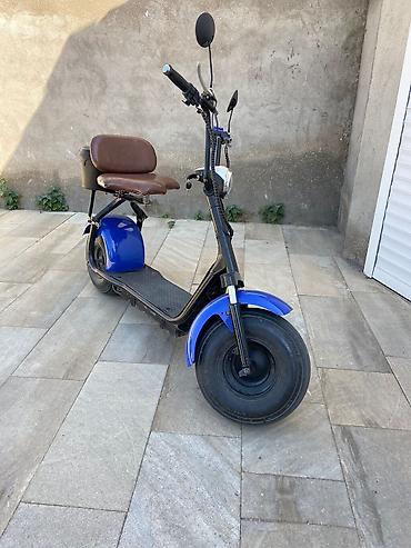 skuter motor elektrik: Elektrik skuter – citycoco tərzi, geniş təkərli - Rəng: mavi/qara — 3