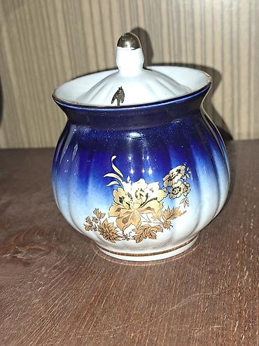 qedimi caydan: Çay dəsti, rəng - Göy, Kobalt, 6 nəfərlik, SSRİ — 3
