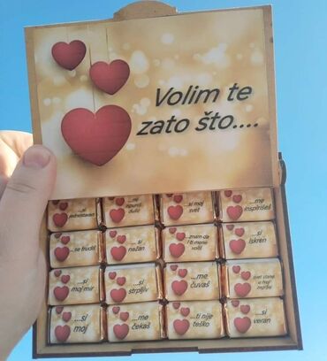 Konditorski proizvodi, slatkiši: ♥️ Čokoladice u drvenoj kutiji ♥️ Originalni poklon koji će oduševiti na lalafo.rs — 14 Konditorski proizvodi, slatkiši: ♥️ Čokoladice u drvenoj kutiji ♥️ Originalni poklon koji će oduševiti — 14