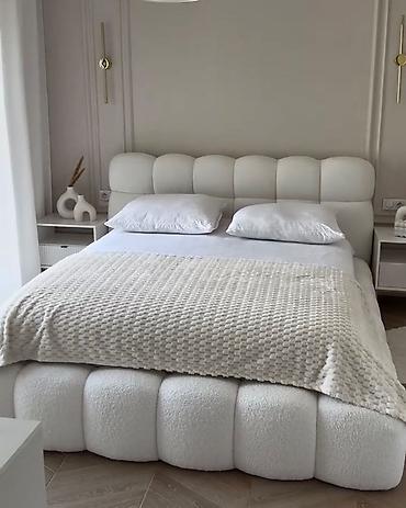 atlaz parca: Modern yumşaq baza çarpayı — “Deko Home” dizaynı - Zərif, yumru — 3