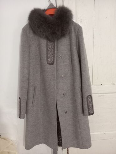 женское драповое пальто: Пальто, Зима, По колено, 4XL (EU 48)
