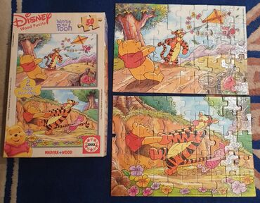 avatar igračke: Disney VINI PU - DRVENE pazle. Educa, Wood puzzle, 2 pazla po 50