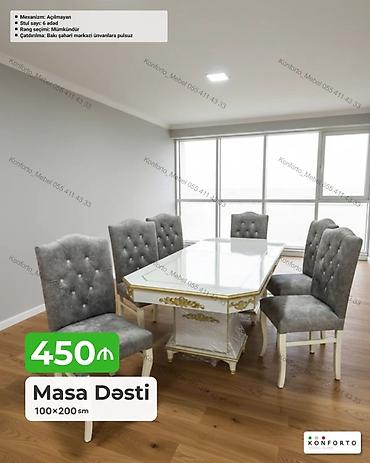 Məhsul: Masa dəsti (100×200 sm) Təsvir: - Klassik üslubda yemək otağı