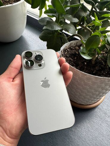 списанные айфоны: IPhone 15 Pro, Колдонулган, 256 ГБ, Natural Titanium, Заряддоочу түзүлүш, Коргоочу айнек, Каптама, 88 %