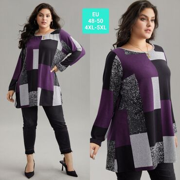 sive helanke: 4XL (EU 48), Geometrical, color - Multicolored