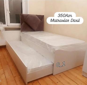 ikinci mebel: İkiqat çıxarılan çarpayı dəsti – matraslar daxil - Yuxarıda əsas tək — 1
