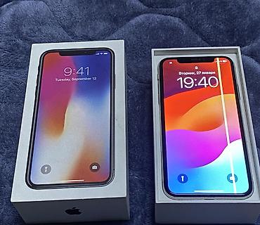 Apple iPhone: IPhone X, Б/у, 64 ГБ, White Titanium, Коробка, 74 % — 2
