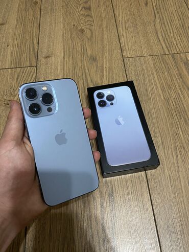 Apple iPhone: IPhone 13 Pro, Б/у, 128 ГБ, Sierra Blue, Защитное стекло, Коробка, 83 %