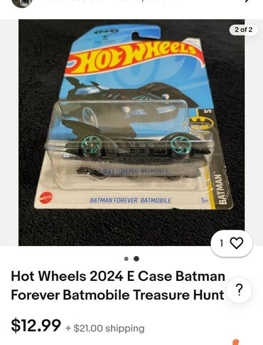 Игрушки: HOT WHEELS TREASURE HUNT Batman Forever Batmobile новый в упаковке