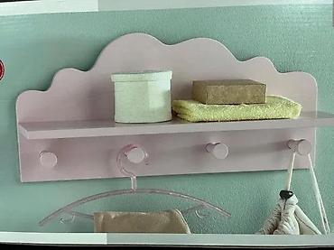 Ostali dečiji nameštaj: Zidna polica sa kukicama – „oblaci“ - Dekorativna polica za dečiju — 7