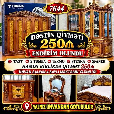 bez materialli dosəklər: Klassik üslubda yataq dəsti təqdim olunur. Dəstə şəkildə göstərilən — 1