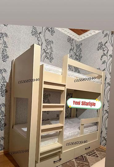 set mebel: Oğlan və qız üçün, Yeni, Çarpayı, Matras ilə, Siyirməli, Laminat — 6