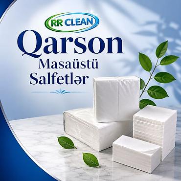 Kağız salfetlər: RR CLEAN Qarson Masaüstü Salfetlər - Ağ, yumşaq və möhkəm quruluş - — 1