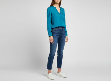 turkusowa bluzki: H&M, Bluzka damska, rozmiar S