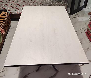 kiçik ölçülü mətbəx mebelləri: Ağ rəngli düzbucaqlı masa. Material Keyfiyyətli Və Dözümlüdür — 2