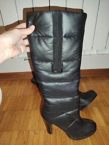 cizme stikla: Crne ženske zimske čizme na štiklu 6g 24cm - Model: visoke čizme do — 2