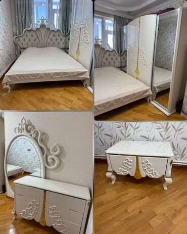 Divan və masa dəstləri: İkinəfərlik çarpayı, Dolab, Termo, 2 tumba, İşlənmiş