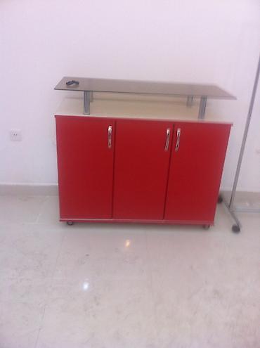 Salon, tibbi mebel: Gözəllik salonu üçün mebel dəsti - Rəng: qırmızı (xrom detallar və — 6