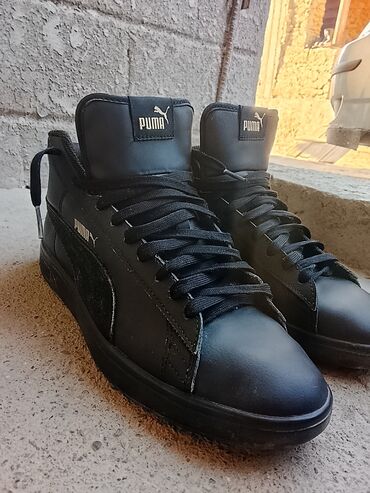 кросовки ролики: Кроссовки PUMA, черные, средняя высота голенища. - Материал верха